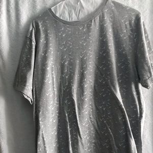 Grey t shirt with bird print